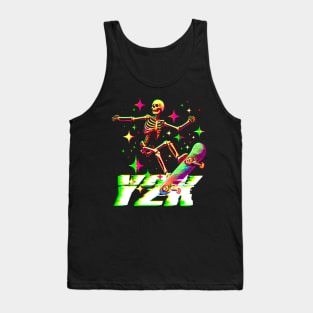 Skeleton Skateboard Y2k Tank Top